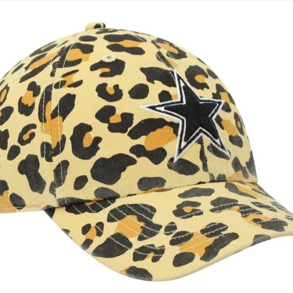 Dallas Cowboys Womens Hat Tan  Leopard Cheeta Bagheera 47Clean Up Cap Adjustable - Picture 5 of 6